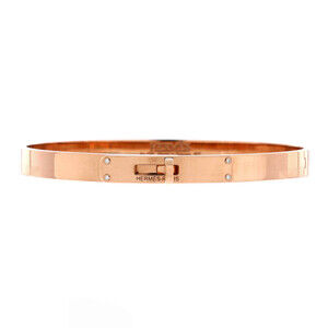 Hermes Small Kelly Bracelet 18K Rose Gold with 4 Diamonds